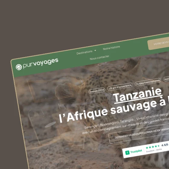 Pur Voyages website